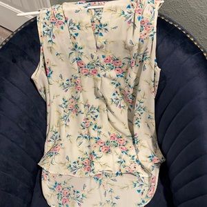 Sleeveless flowered blouse